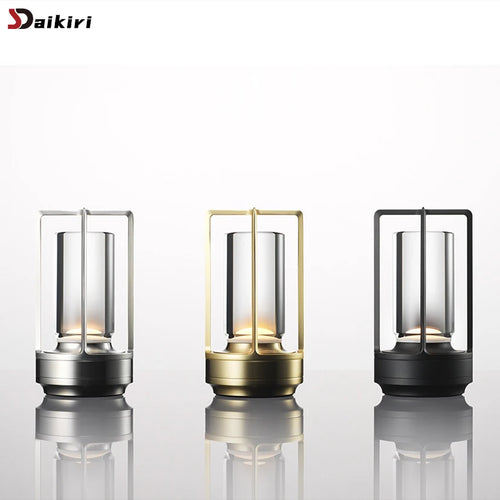Elegant Aluminum Alloy Crystal LED Touch Table Lamp - Perfect for Restaurants, Camping, and Home Decor