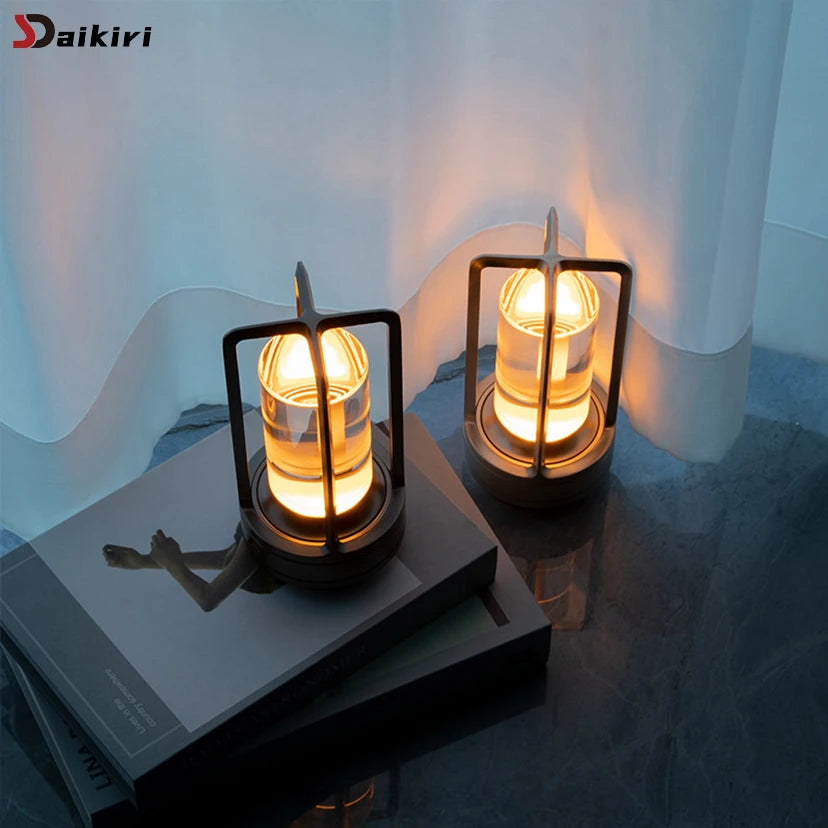 Elegant Aluminum Alloy Crystal LED Touch Table Lamp - Perfect for Restaurants, Camping, and Home Decor